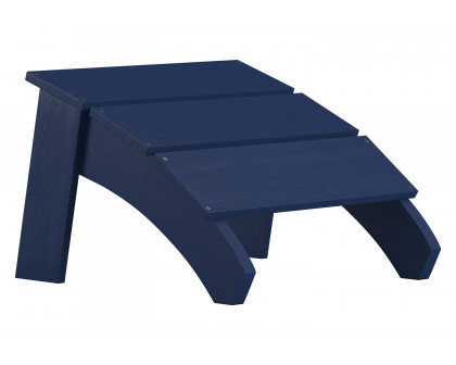 BLNK Sawyer Commercial All-Weather Poly Resin Wood Adirondack Ottoman Foot Rest - Navy