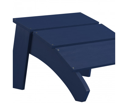 BLNK Sawyer Commercial All-Weather Poly Resin Wood Adirondack Ottoman Foot Rest - Navy