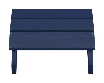 BLNK Sawyer Commercial All-Weather Poly Resin Wood Adirondack Ottoman Foot Rest - Navy