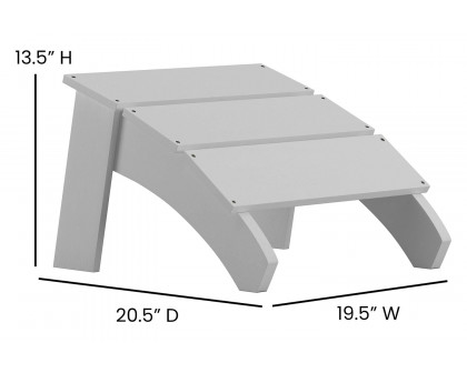 BLNK™ Sawyer Commercial All-Weather Poly Resin Wood Adirondack Ottoman Foot Rest - White