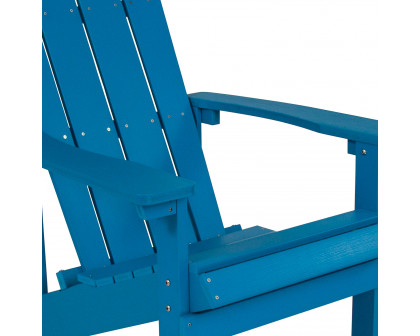 BLNK Charlestown Commercial All-Weather Poly Resin Wood Adirondack Chair - Blue