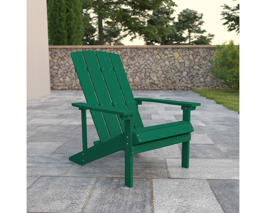 BLNK Charlestown Commercial All-Weather Poly Resin Wood Adirondack Chair - Green