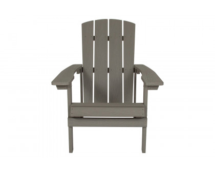 BLNK™ Charlestown Commercial All-Weather Poly Resin Wood Adirondack Chair - Gray