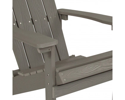 BLNK™ Charlestown Commercial All-Weather Poly Resin Wood Adirondack Chair - Gray