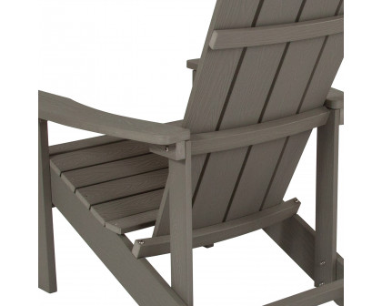 BLNK™ Charlestown Commercial All-Weather Poly Resin Wood Adirondack Chair - Gray