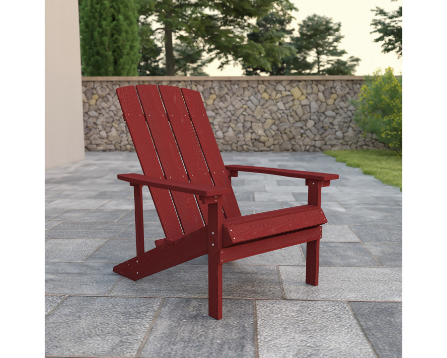 BLNK Charlestown Commercial All-Weather Poly Resin Wood Adirondack Chair - Red