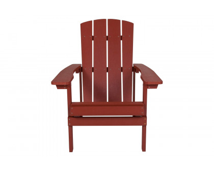 BLNK™ Charlestown Commercial All-Weather Poly Resin Wood Adirondack Chair - Red