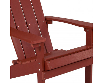 BLNK™ Charlestown Commercial All-Weather Poly Resin Wood Adirondack Chair - Red