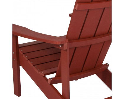 BLNK™ Charlestown Commercial All-Weather Poly Resin Wood Adirondack Chair - Red