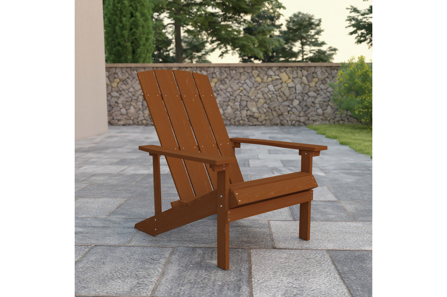 BLNK™ Charlestown Commercial All-Weather Poly Resin Wood Adirondack Chair - Teak