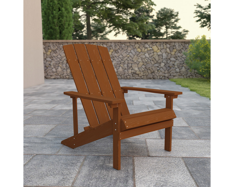 BLNK Charlestown Commercial All-Weather Poly Resin Wood Adirondack Chair - Teak