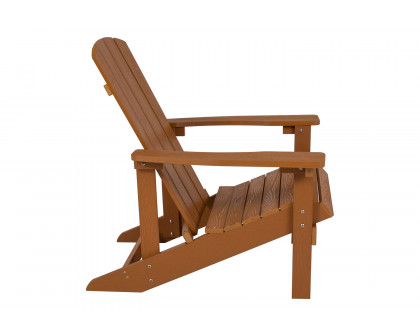 BLNK™ Charlestown Commercial All-Weather Poly Resin Wood Adirondack Chair - Teak