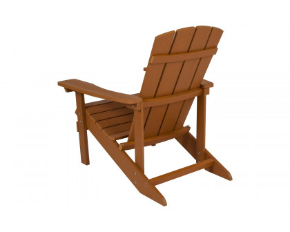 BLNK™ Charlestown Commercial All-Weather Poly Resin Wood Adirondack Chair - Teak