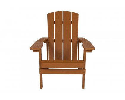 BLNK™ Charlestown Commercial All-Weather Poly Resin Wood Adirondack Chair - Teak