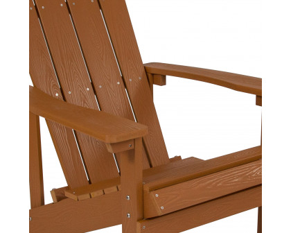 BLNK™ Charlestown Commercial All-Weather Poly Resin Wood Adirondack Chair - Teak