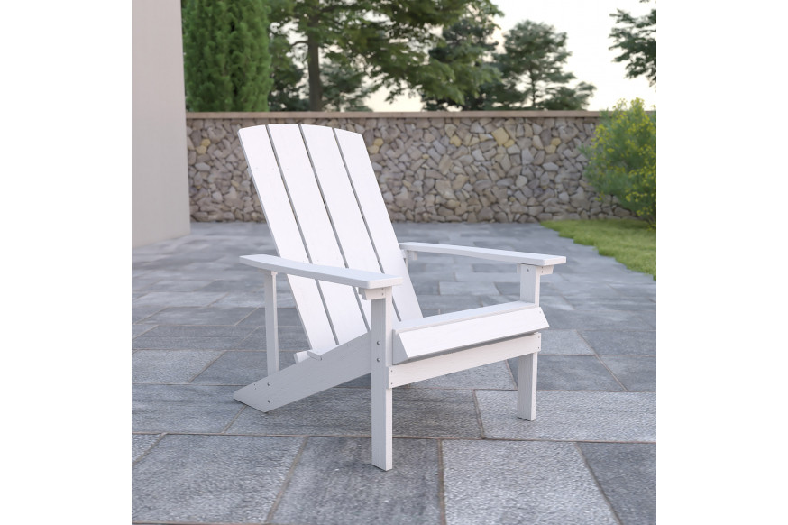 BLNK™ Charlestown Commercial All-Weather Poly Resin Wood Adirondack Chair - White