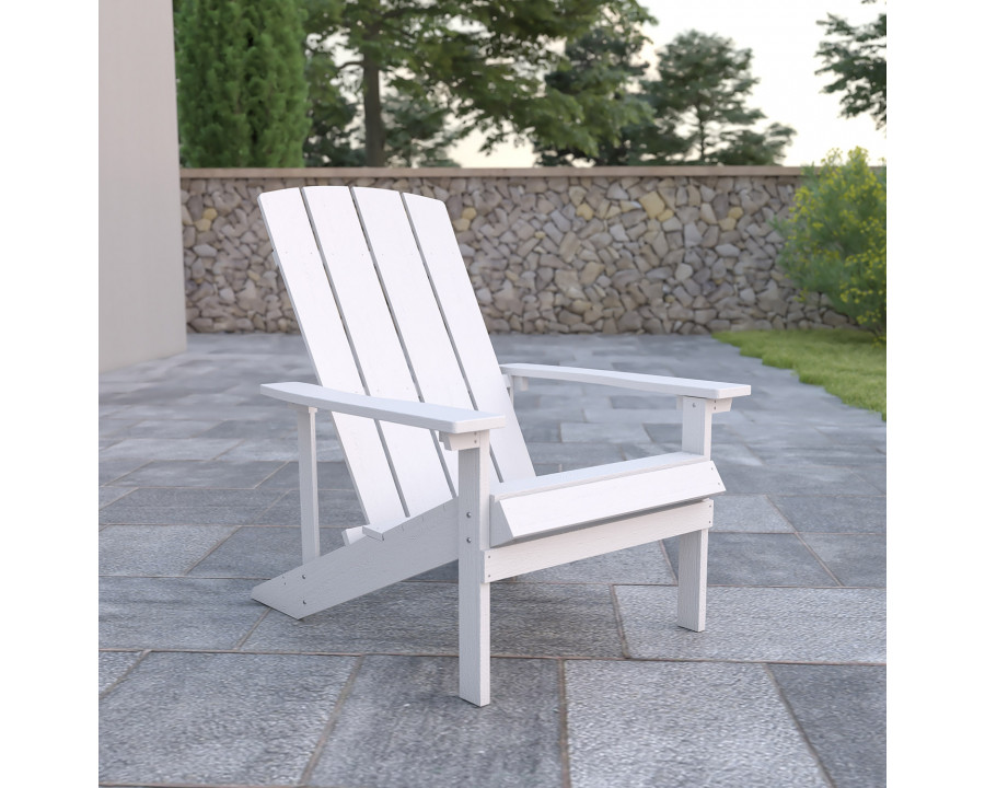 BLNK Charlestown Commercial All-Weather Poly Resin Wood Adirondack Chair - White