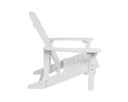 BLNK™ Charlestown Commercial All-Weather Poly Resin Wood Adirondack Chair - White