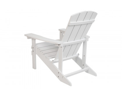 BLNK™ Charlestown Commercial All-Weather Poly Resin Wood Adirondack Chair - White