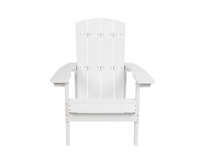 BLNK™ Charlestown Commercial All-Weather Poly Resin Wood Adirondack Chair - White