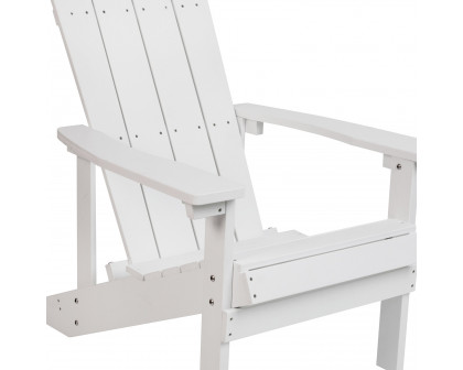 BLNK™ Charlestown Commercial All-Weather Poly Resin Wood Adirondack Chair - White