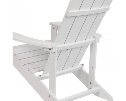 BLNK™ Charlestown Commercial All-Weather Poly Resin Wood Adirondack Chair - White