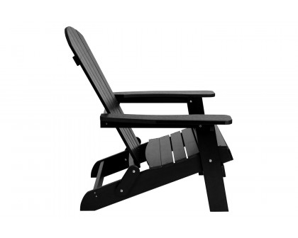 BLNK™ Charlestown Commercial All-Weather Poly Resin Wood Folding Adirondack Chair - Black