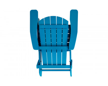 BLNK Charlestown Commercial All-Weather Poly Resin Wood Folding Adirondack Chair - Blue