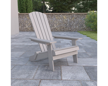 BLNK Charlestown Commercial All-Weather Poly Resin Wood Folding Adirondack Chair