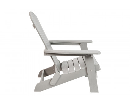 BLNK Charlestown Commercial All-Weather Poly Resin Wood Folding Adirondack Chair - Gray