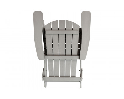 BLNK Charlestown Commercial All-Weather Poly Resin Wood Folding Adirondack Chair - Gray