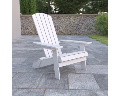 BLNK Charlestown Commercial All-Weather Poly Resin Wood Folding Adirondack Chair