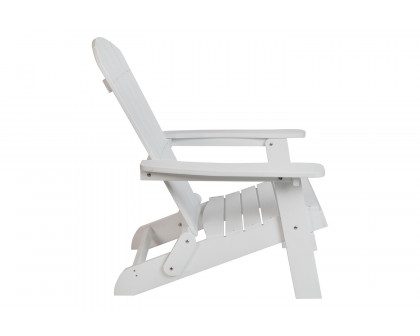 BLNK Charlestown Commercial All-Weather Poly Resin Wood Folding Adirondack Chair - White