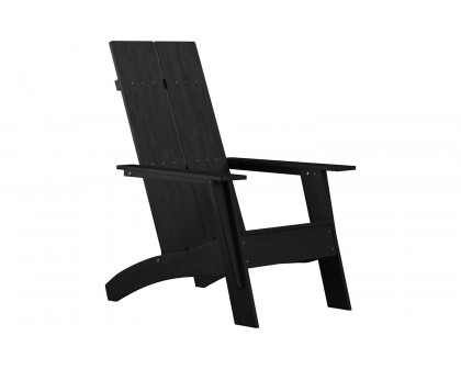 BLNK Sawyer Commercial All-Weather Poly Resin Wood Adirondack Chair - Black