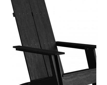 BLNK Sawyer Commercial All-Weather Poly Resin Wood Adirondack Chair - Black