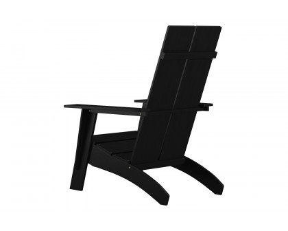 BLNK Sawyer Commercial All-Weather Poly Resin Wood Adirondack Chair - Black