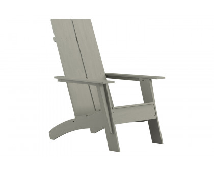 BLNK Sawyer Commercial All-Weather Poly Resin Wood Adirondack Chair - Gray