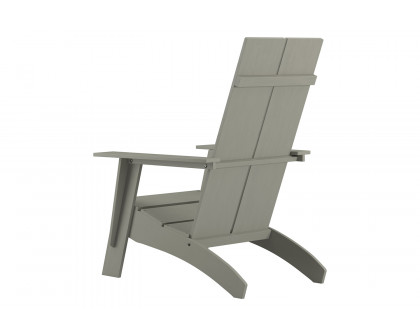 BLNK Sawyer Commercial All-Weather Poly Resin Wood Adirondack Chair - Gray