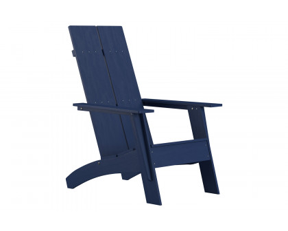 BLNK™ Sawyer Commercial All-Weather Poly Resin Wood Adirondack Chair - Navy