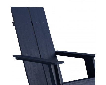 BLNK™ Sawyer Commercial All-Weather Poly Resin Wood Adirondack Chair - Navy