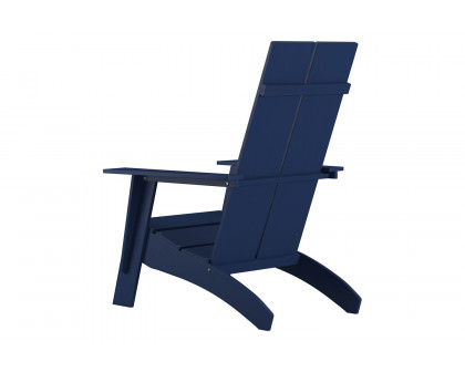 BLNK™ Sawyer Commercial All-Weather Poly Resin Wood Adirondack Chair - Navy