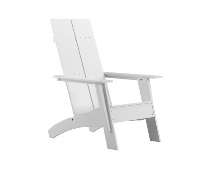 BLNK Sawyer Commercial All-Weather Poly Resin Wood Adirondack Chair - White