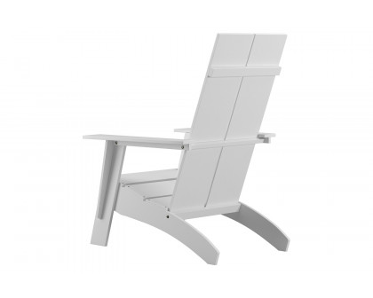 BLNK Sawyer Commercial All-Weather Poly Resin Wood Adirondack Chair - White