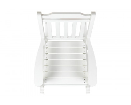 BLNK Winston All-Weather Poly Resin Rocking Chairs with Accent Side Table Set of 2 - White