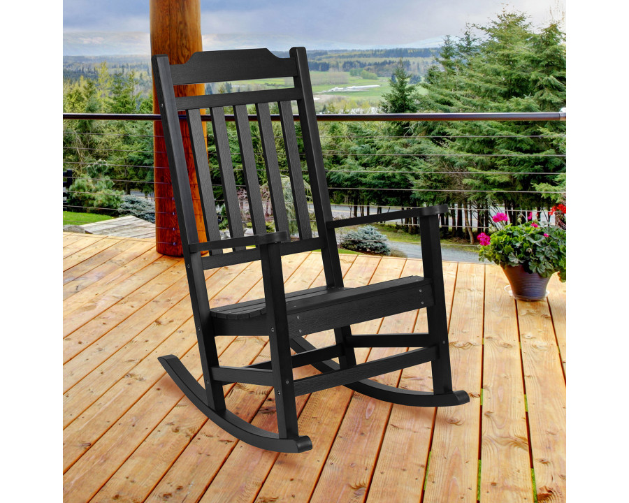 BLNK Winston Poly Resin All-Weather Rocking Chair - Black