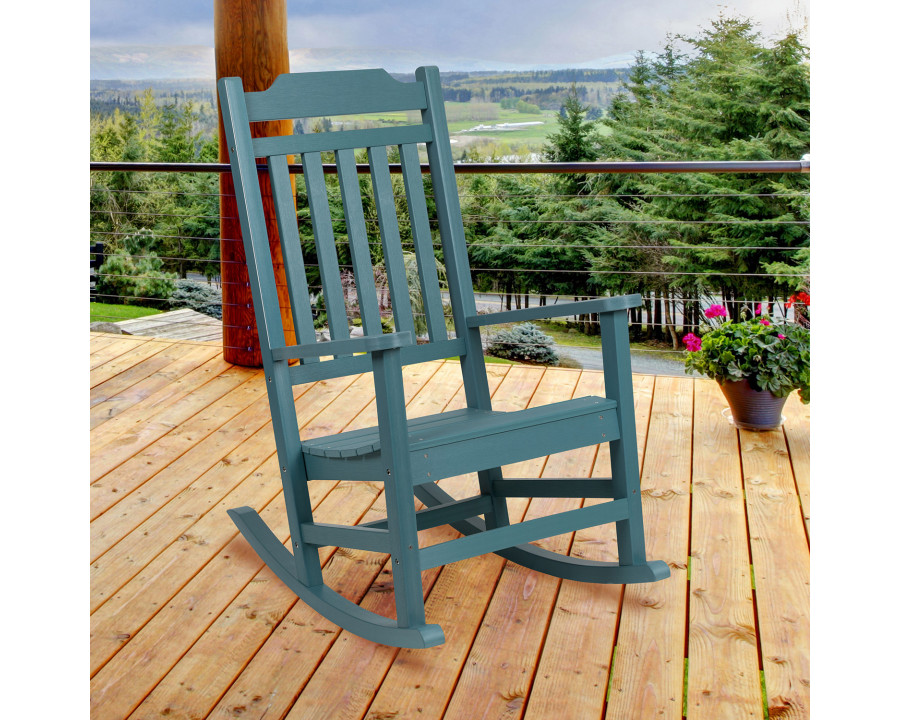 BLNK Winston Poly Resin All-Weather Rocking Chair - Teal