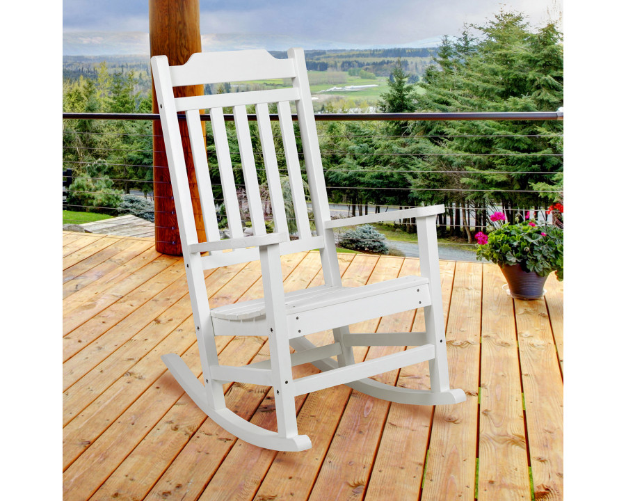 BLNK Winston Poly Resin All-Weather Rocking Chair - White