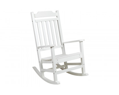 BLNK™ Winston Poly Resin All-Weather Rocking Chair - White