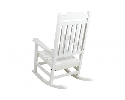 BLNK™ Winston Poly Resin All-Weather Rocking Chair - White