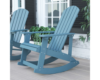 BLNK Savannah Commercial Poly Resin Wood All-Weather Adirondack Rocking Chair with Rust Resistant Stainless Steel Hardware